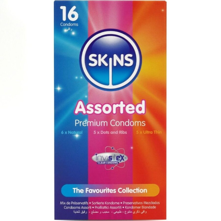 SKINS - PACK DE 16 PRÉSERVATIFS PREMIUM ASSORTIS