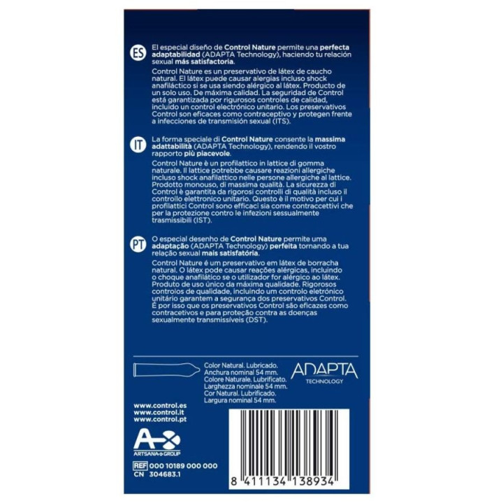 CONTROL - ADAPTA NATURE CONDOMS 24 UNITÉS