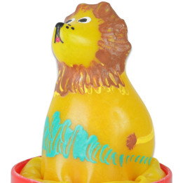 CONDOMERIE - PRÉSERVATIFS FANTAISIE PEINTS À LA MAIN LION ASSIS