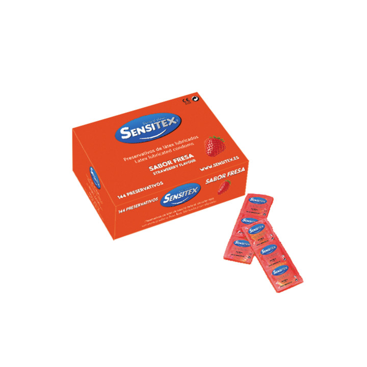 BOITE DE 144 PRÉSERVATIFS SENSITEX FRAISE