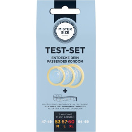 MISTER SIZE - KIT DE TEST : 3 PRÉSERVATIFS DE TAILLES DIFFÉRENTES + MÉLANGE À POINTS
