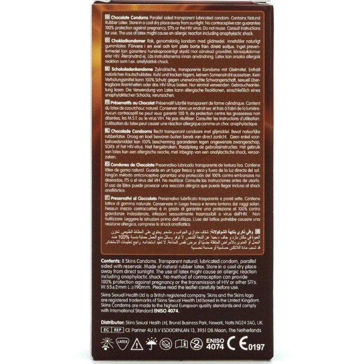 SKINS - PACK DE 8 PRÉSERVATIFS PREMIUM CHOCOLAT