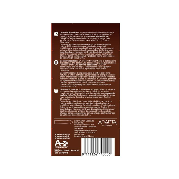 CONTROL - ADAPTA PRÉSERVATIFS CHOCOLAT 12 UNITÉS