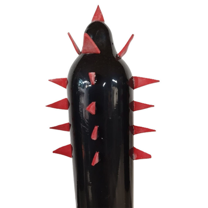 CONDOMERIE - PRÉSERVATIFS FANTAISIE PEINTS À LA MAIN CACTUS NOIR XL