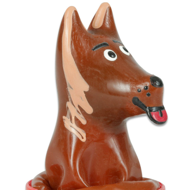 CONDOMERIE - PRÉSERVATIFS FANTAISIE PEINTS À LA MAIN EN FORME DE CHIEN