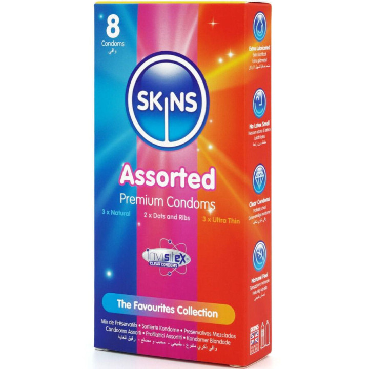 SKINS - PACK DE 8 PRÉSERVATIFS PREMIUM ASSORTIS