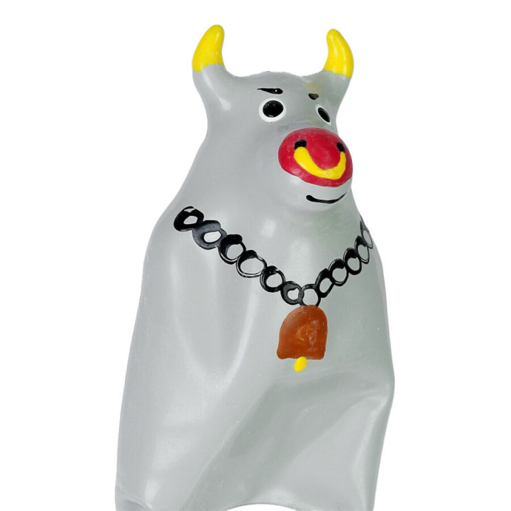 CONDOMERIE - PRÉSERVATIFS FANTAISIE PEINTS À LA MAIN TAUREAU GRIS MODÈLE XL