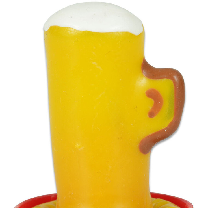 CONDOMERIE - PRÉSERVATIFS FANTAISIE PEINTS À LA MAIN VERRE DE BIÈRE