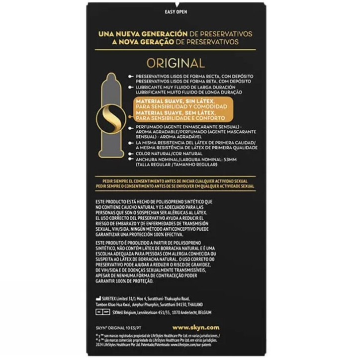 SKYN - PRÉSERVATIF ORIGINAL SENSATION NATURELLE 10 UNITÉS