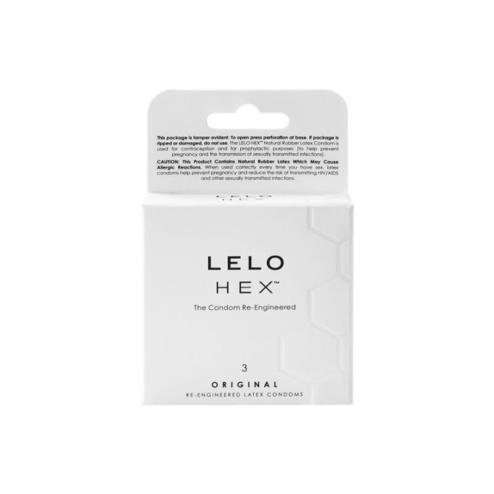 Boîte de 3 préservatifs en latex HEX original